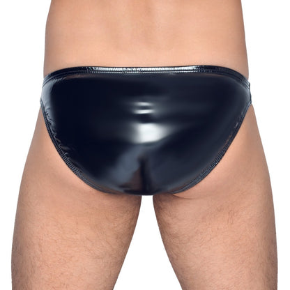 Black Level Vinyl Briefs With Zip Black - Peaches & Cream