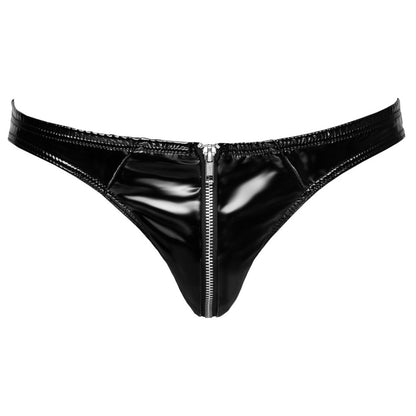 Black Level Vinyl Briefs With Zip Black - Peaches & Cream