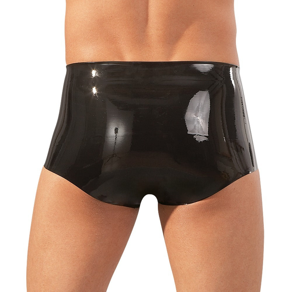 Latex Boxers With Penis Sleeve Black - Peaches & Cream