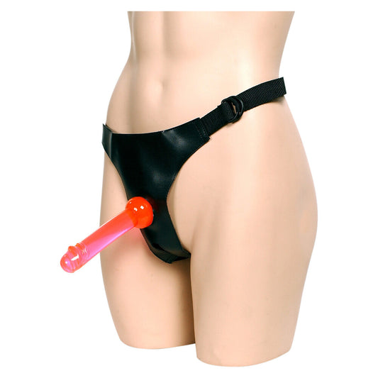 Crotchless Strap On Harness With 2 Dongs - Peaches & Cream