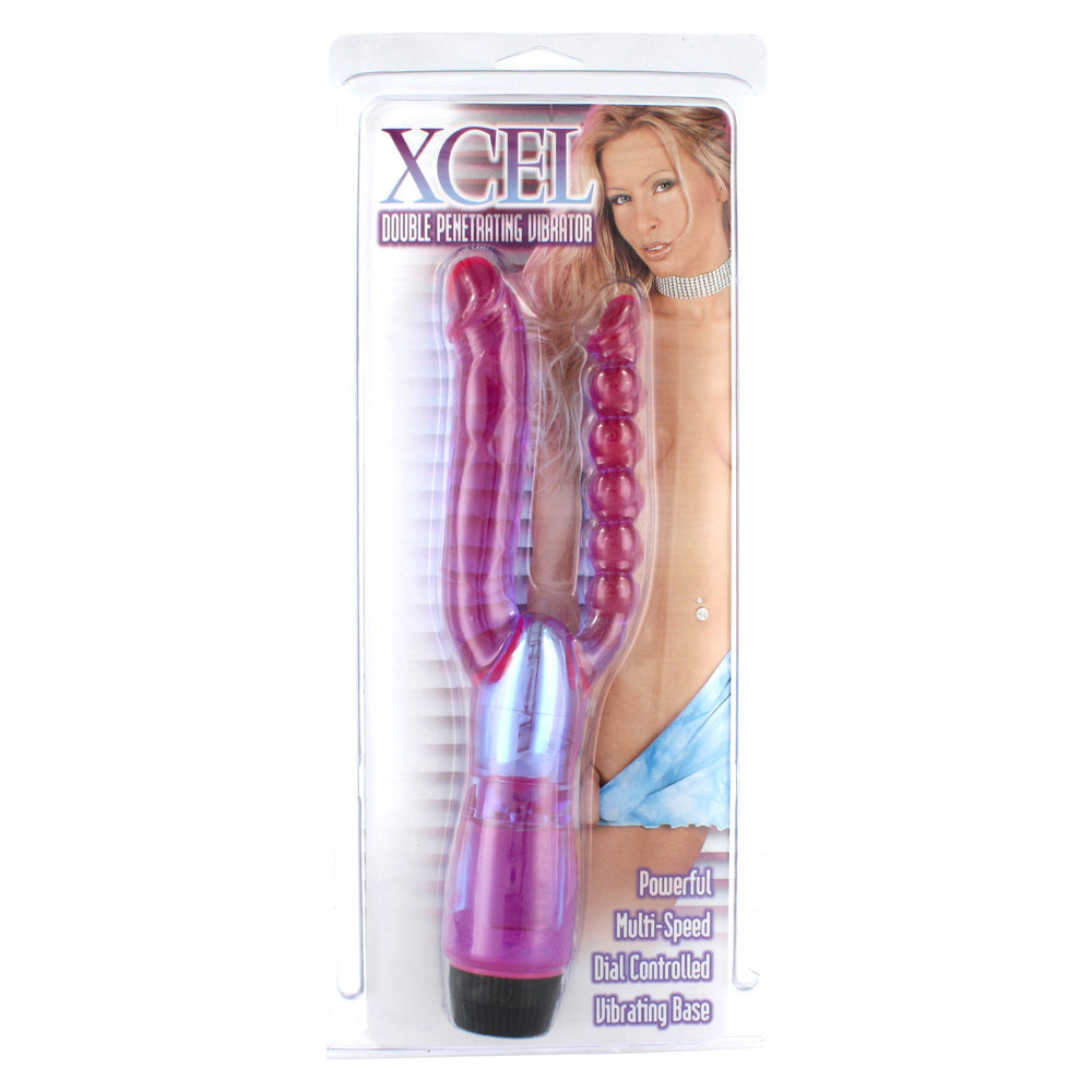 XCEL Double Penetrating Vibrator - Peaches & Cream