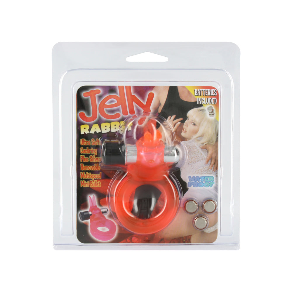 Jelly Rabbit Vibrating Cock Ring - Peaches & Cream