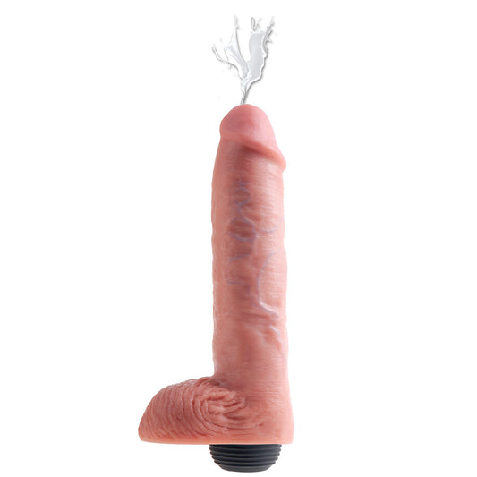 King Cock 11 Inch Squirting Cock With Balls Flesh - Peaches & Cream