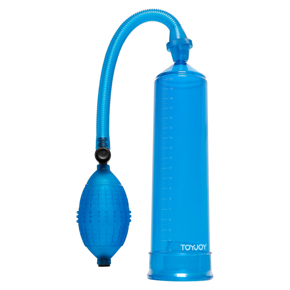 Toy Joy Rock Hard Stimulation Blue Power Penis Pump - Peaches & Cream