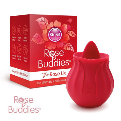 Skins Rose Buddies The Rose Flix Clitoral Massager Red - Peaches & Cream