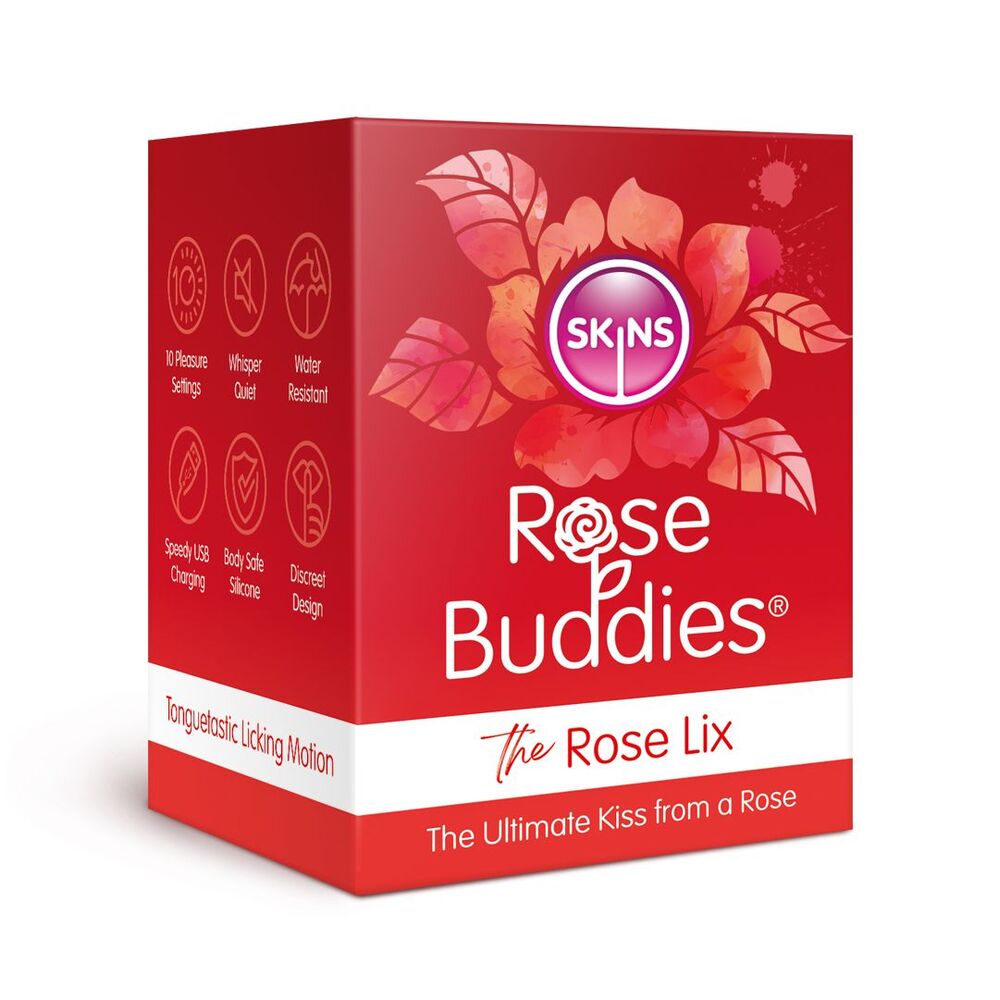 Skins Rose Buddies The Rose Flix Clitoral Massager Red - Peaches & Cream