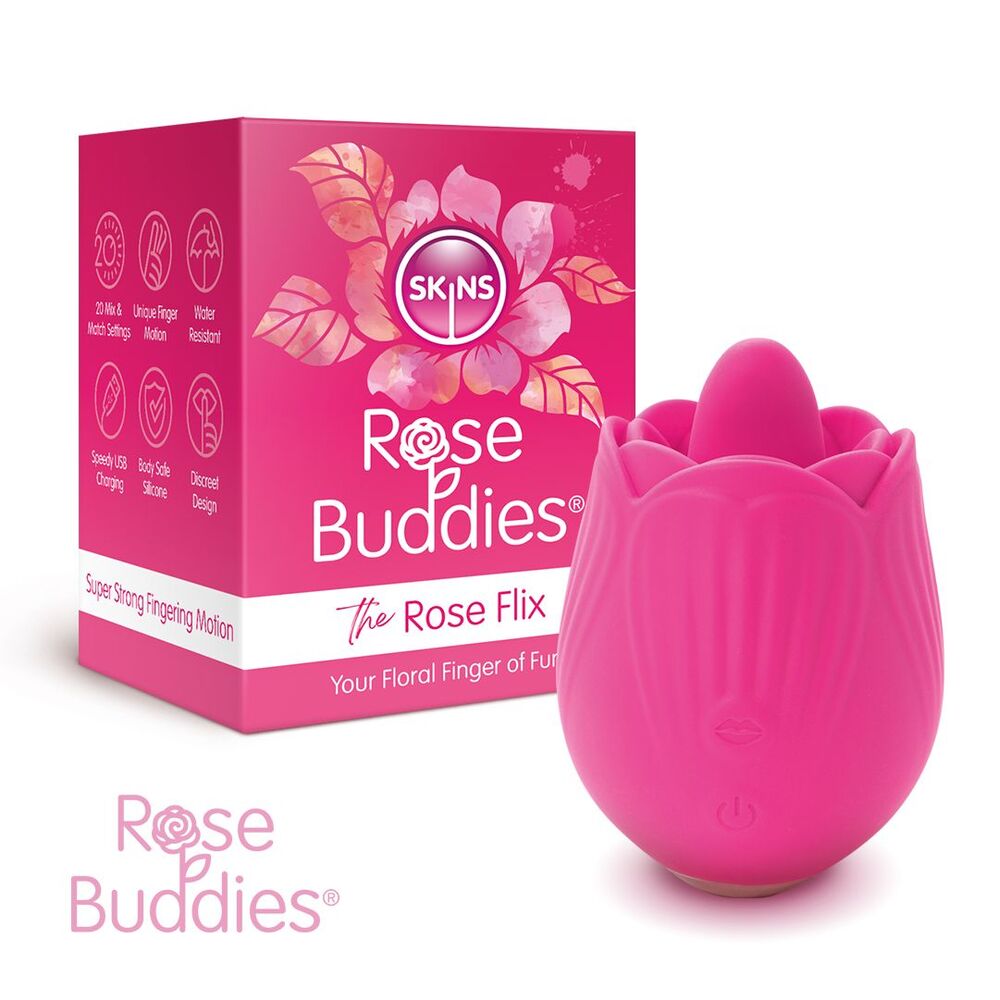 Skins Rose Buddies The Rose Flix Clitoral Massager Pink - Peaches & Cream