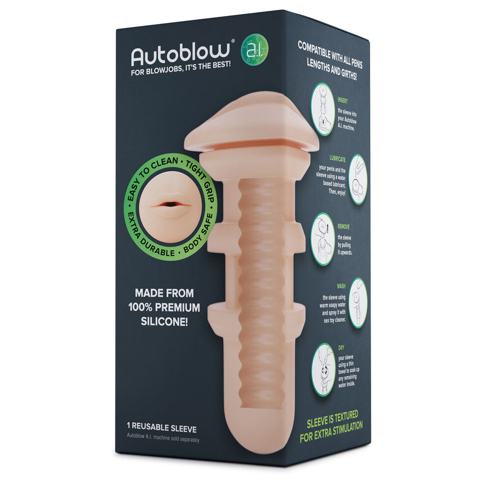 Autoblow A.I Reusable Mouth Sleeve - Peaches & Cream