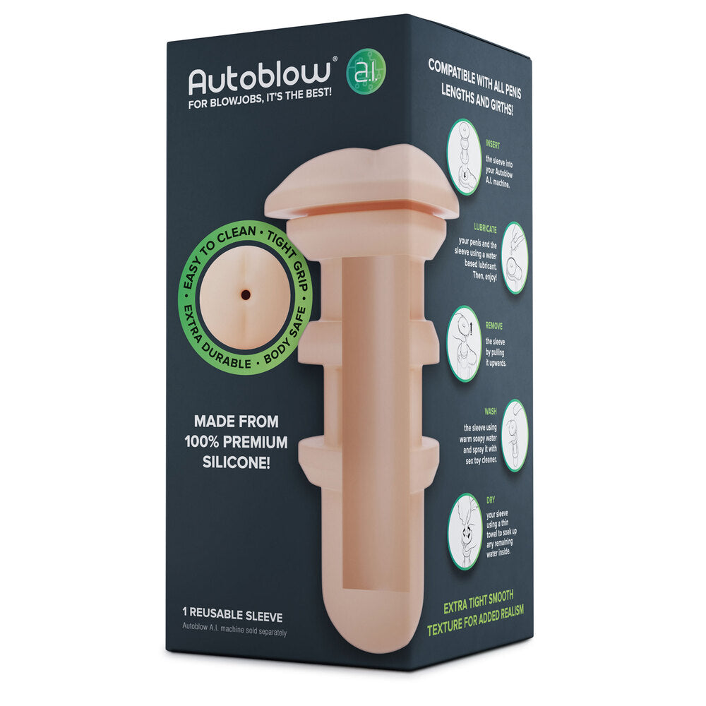 Autoblow A.I Reusable Anus Sleeve - Peaches & Cream