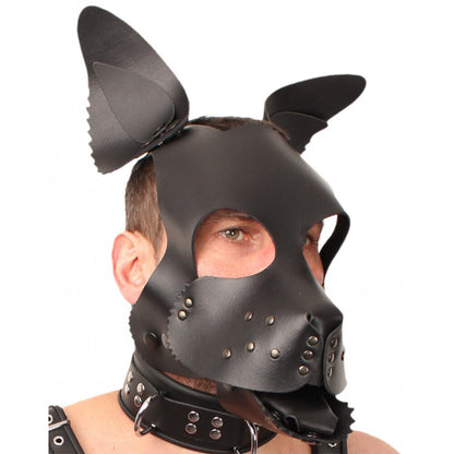 Red Leather Puppy Dog Mask - Peaches & Cream