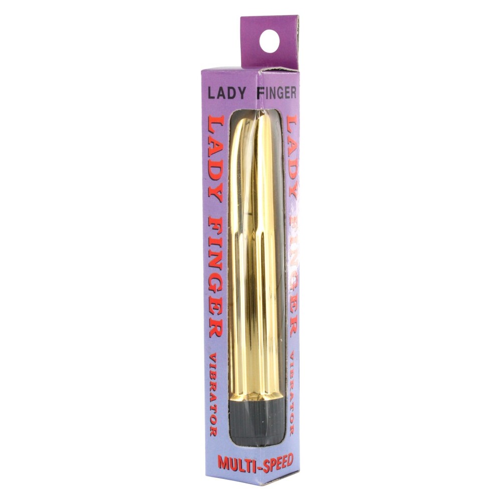 Lady Finger Mini Vibrator Gold - Peaches & Cream