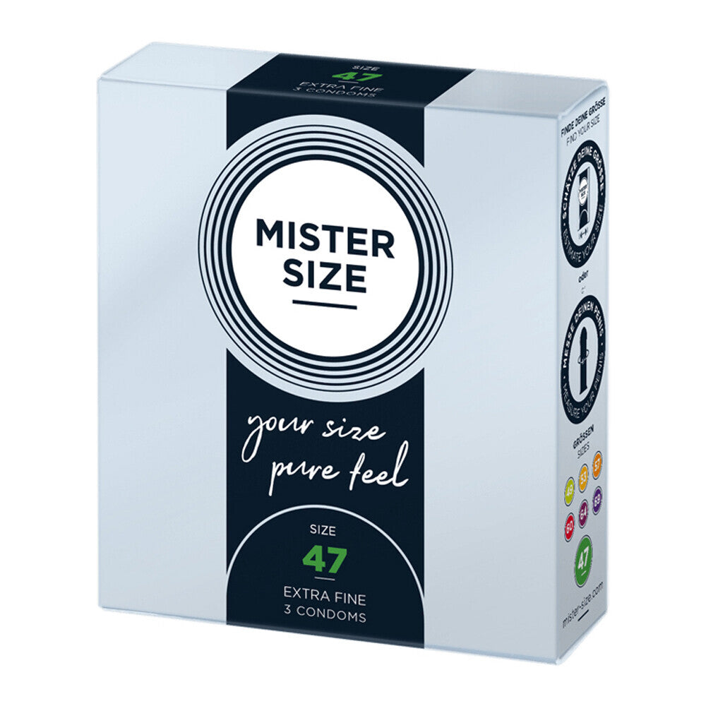 Mister Size 47mm Your Size Pure Feel Condoms 3 Pack - Peaches & Cream