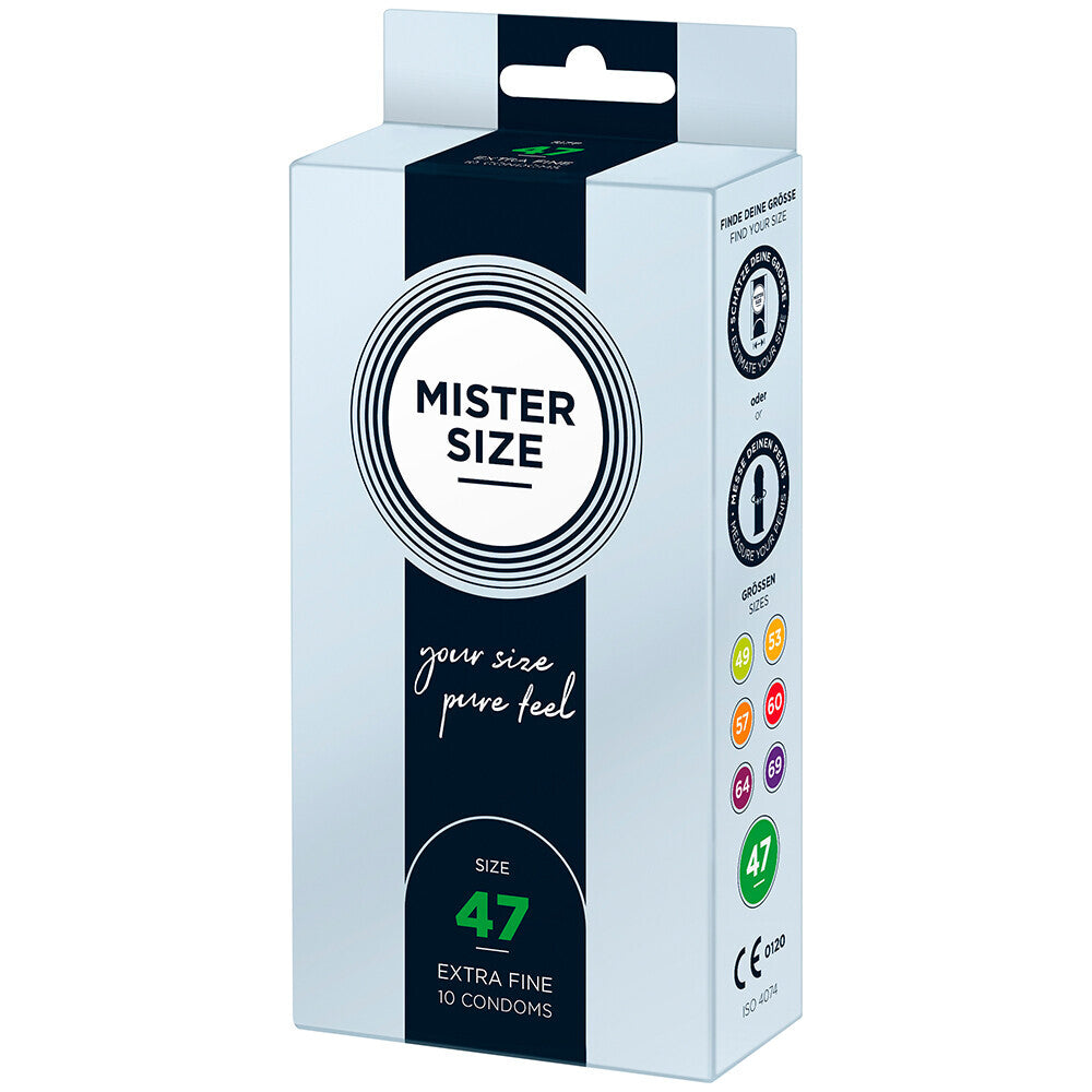 Mister Size 47mm Your Size Pure Feel Condoms 10 Pack - Peaches & Cream