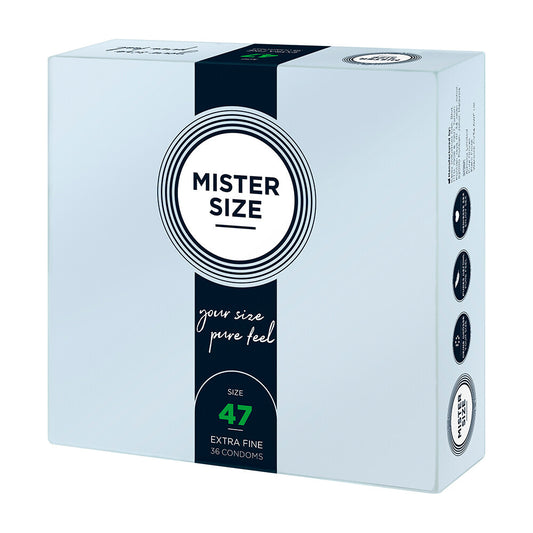 Mister Size 47mm Your Size Pure Feel Condoms 36 Pack - Peaches & Cream