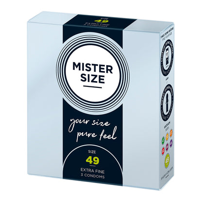 Mister Size 49mm Your Size Pure Feel Condoms 3 Pack - Peaches & Cream