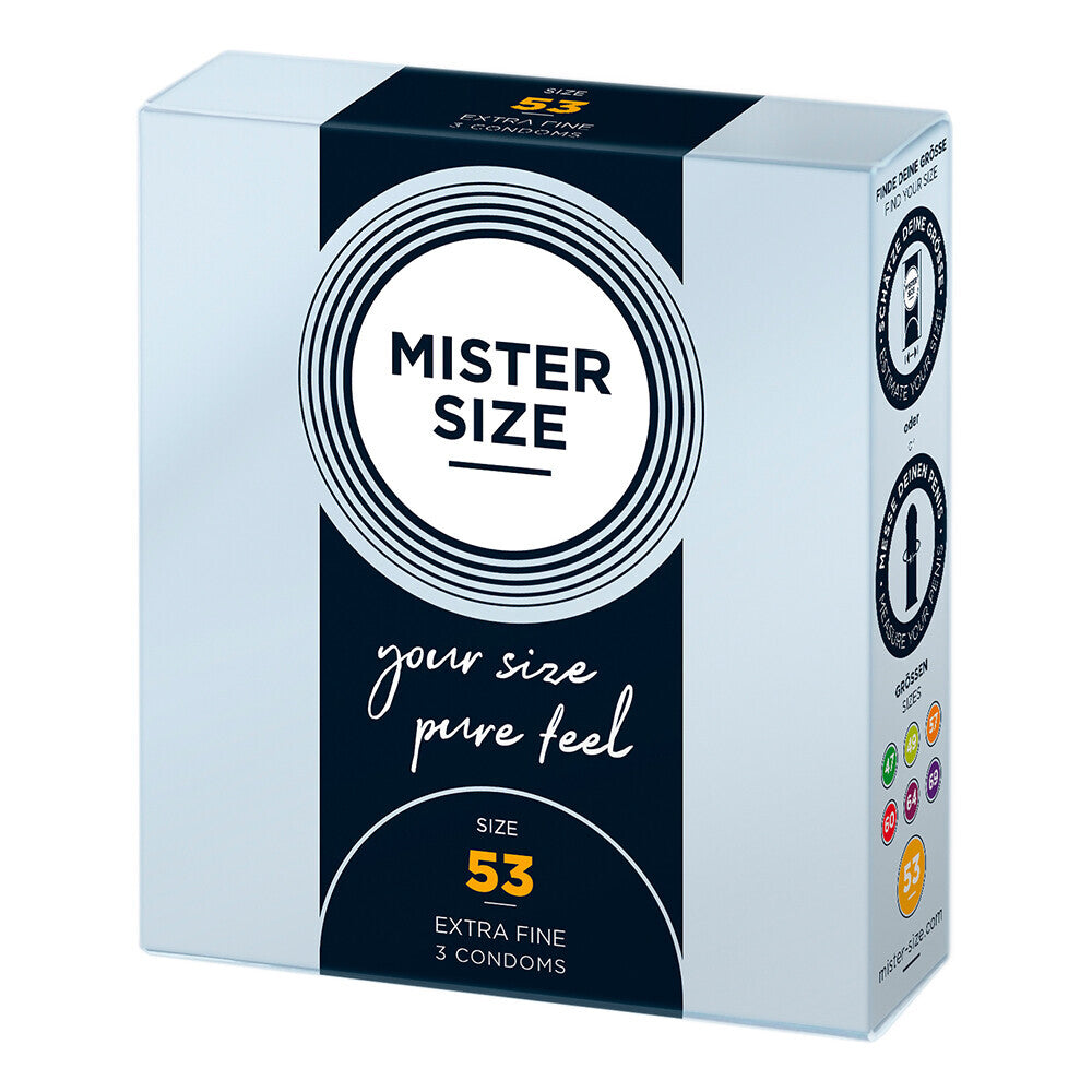 Mister Size 53mm Your Size Pure Feel Condoms 3 Pack - Peaches & Cream