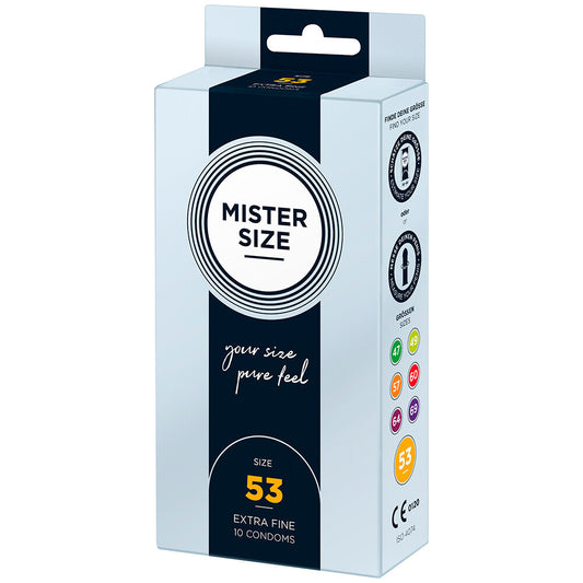 Mister Size 53mm Your Size Pure Feel Condoms 10 Pack - Peaches & Cream