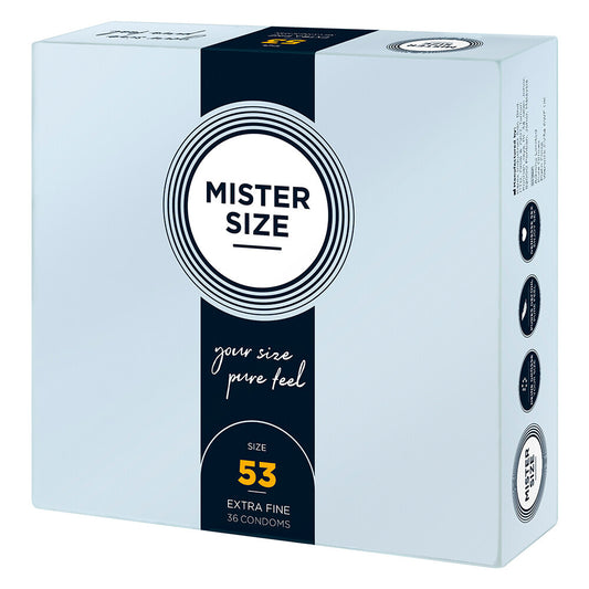 Mister Size 53mm Your Size Pure Feel Condoms 36 Pack - Peaches & Cream