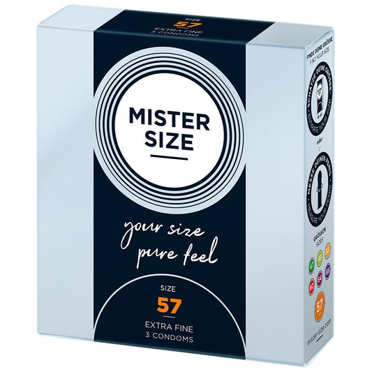 Mister Size 57mm Your Size Pure Feel Condoms 3 Pack - Peaches & Cream