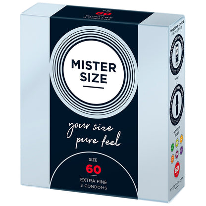 Mister Size 60mm Your Size Pure Feel Condoms 3 Pack - Peaches & Cream