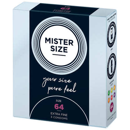 Mister Size 64mm Your Size Pure Feel Condoms 3 Pack - Peaches & Cream