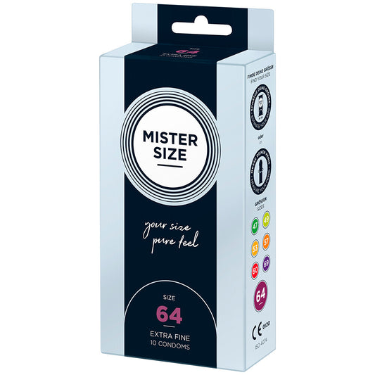 Mister Size 64mm Your Size Pure Feel Condoms 10 Pack - Peaches & Cream