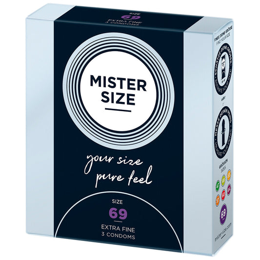 Mister Size 69mm Your Size Pure Feel Condoms 3 Pack - Peaches & Cream