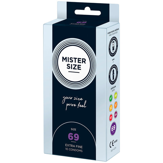 Mister Size 69mm Your Size Pure Feel Condoms 10 Pack - Peaches & Cream