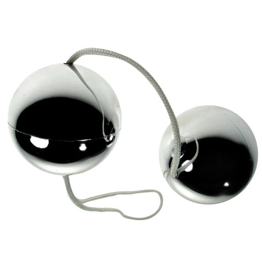 Vibratone Silver Duo Balls - Peaches & Cream