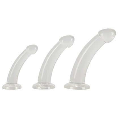 Three Piece Crystal Clear Anal Training Set - Peaches & Cream