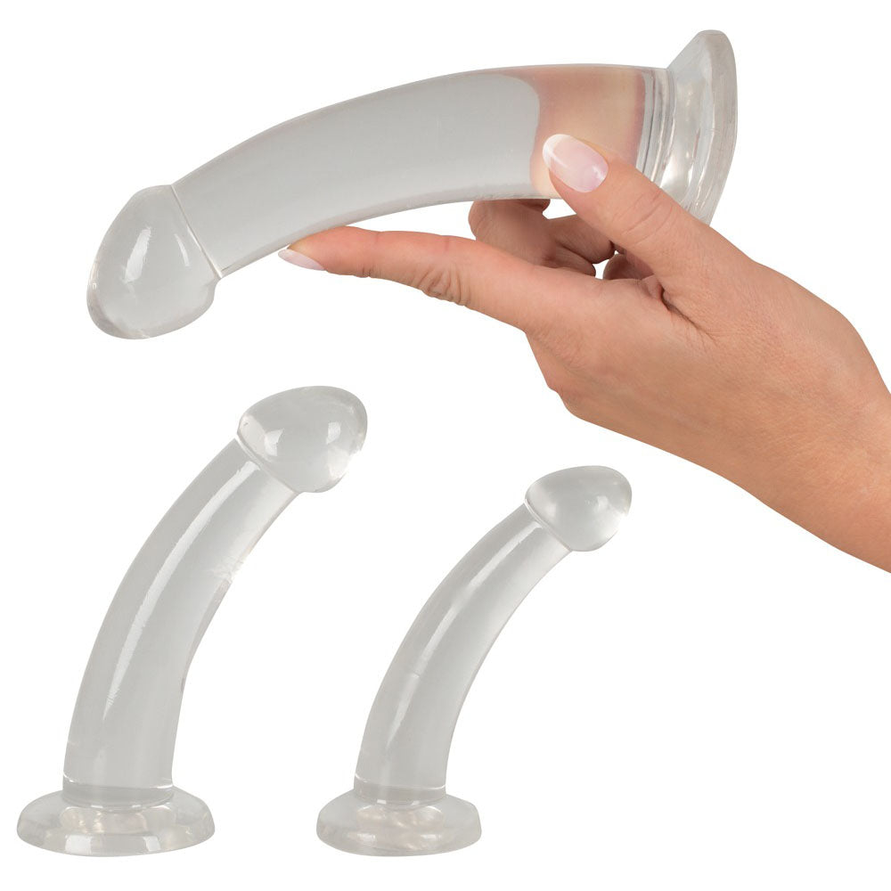 Three Piece Crystal Clear Anal Training Set - Peaches & Cream