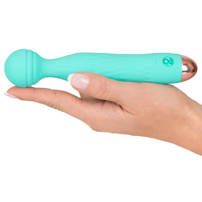 Cuties Silk Touch Rechargeable Mini Vibrator Green - Peaches & Cream