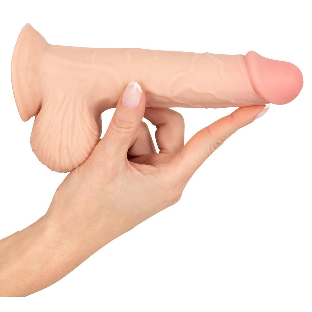 Nature Skin Dildo With Movable Skin 19cm - Peaches & Cream