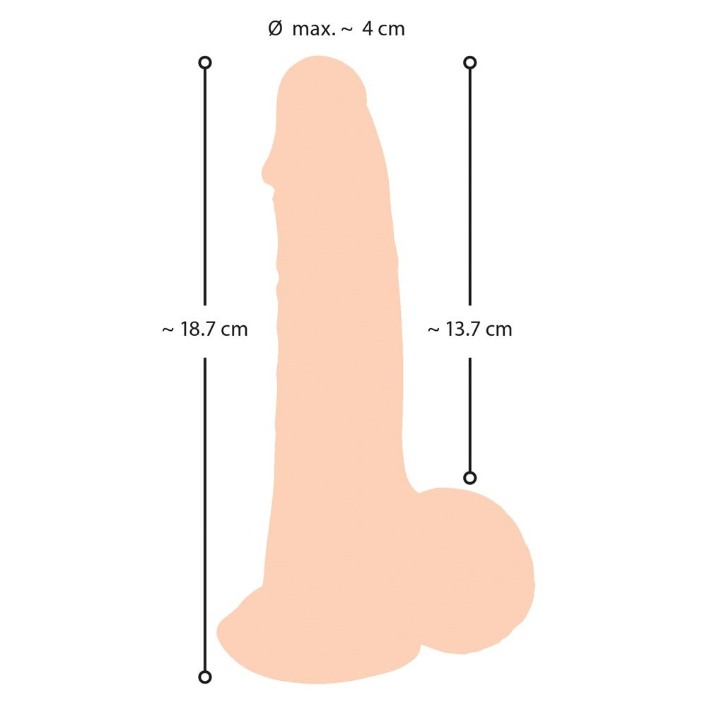 Nature Skin Dildo With Movable Skin 19cm - Peaches & Cream