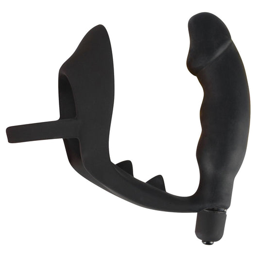 Black Velvets Cock Ring And Vibrating Anal Plug - Peaches & Cream