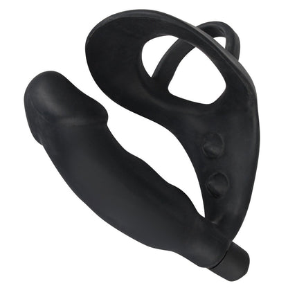 Black Velvets Cock Ring And Vibrating Anal Plug - Peaches & Cream