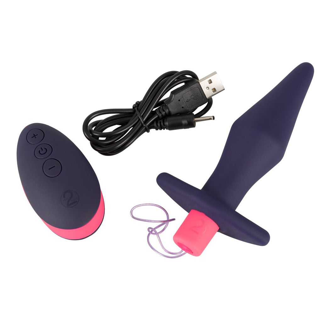 Rechargeable Remote Control Butt Plug - Peaches & Cream