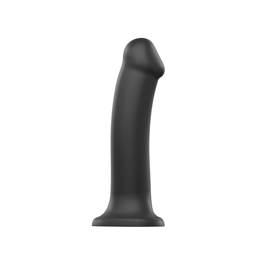 Strap On Me Silicone Dual Density Bendable Dildo Small Black - Peaches & Cream