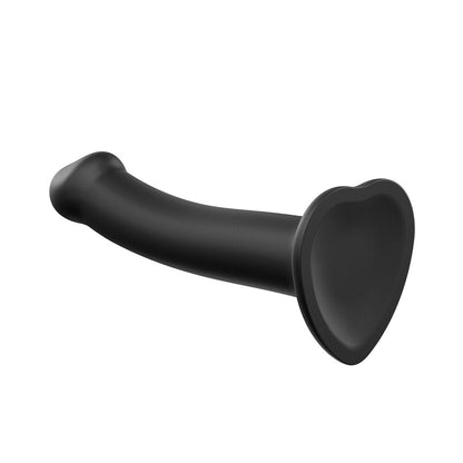 Strap On Me Silicone Dual Density Bendable Dildo Medium Black - Peaches & Cream