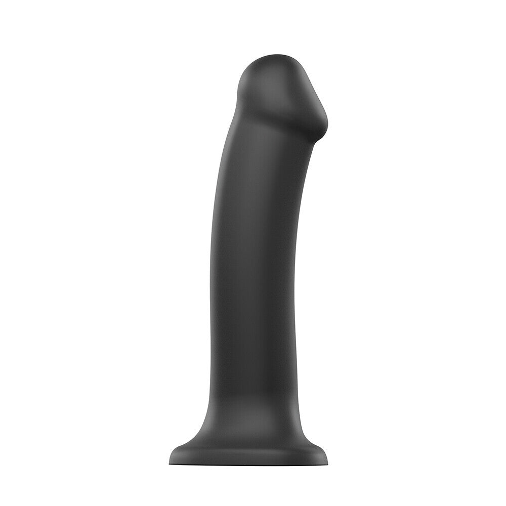 Strap On Me Silicone Dual Density Bendable Dildo Large Black - Peaches & Cream