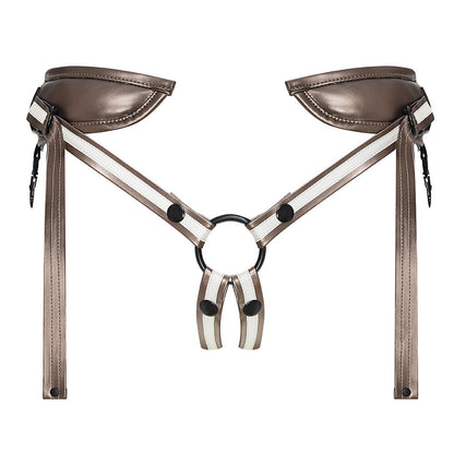 Strap On Me Leatherette Desirous Harness One Size - Peaches & Cream