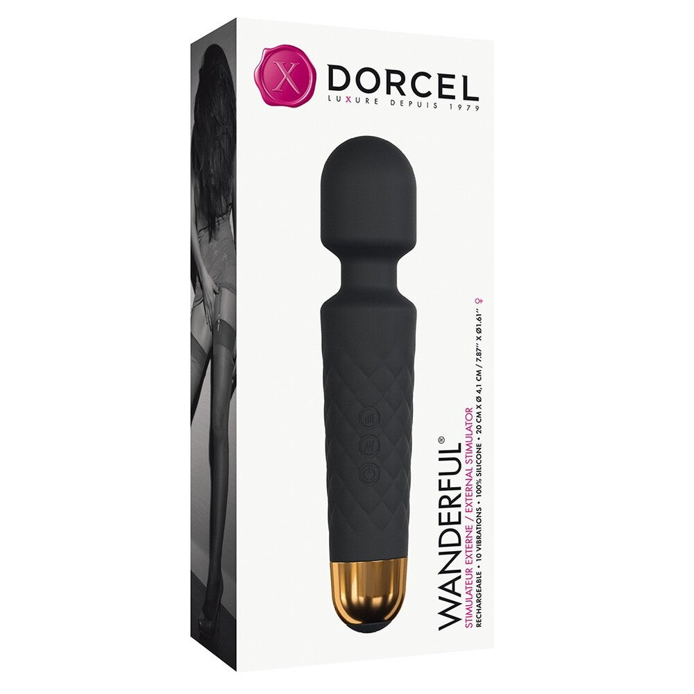 Dorcel Wanderful Wand Black - Peaches & Cream