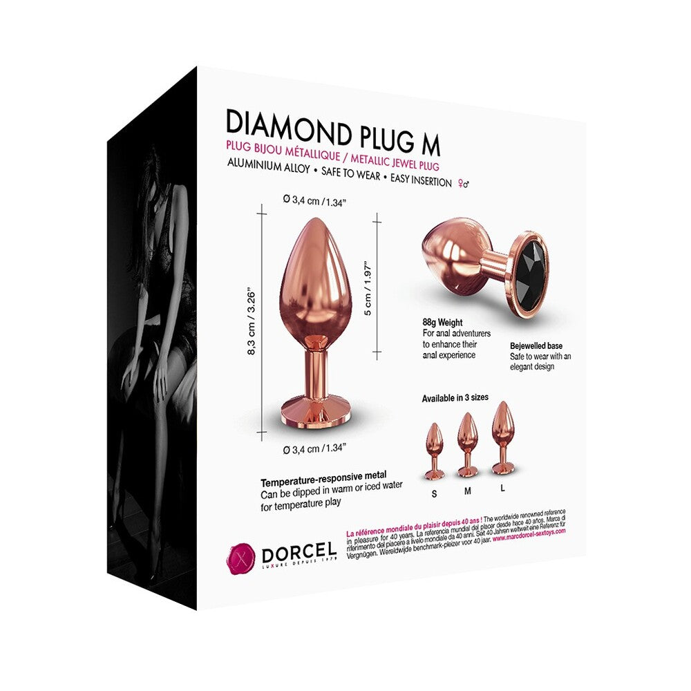 Dorcel Diamond Butt Plug Rose Gold Medium - Peaches & Cream