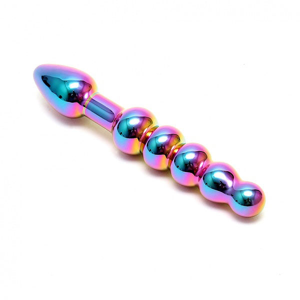 Sensual Multi Coloured Glass Laila Anal Probe - Peaches & Cream