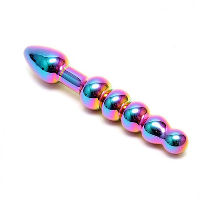 Sensual Multi Coloured Glass Laila Anal Probe - Peaches & Cream