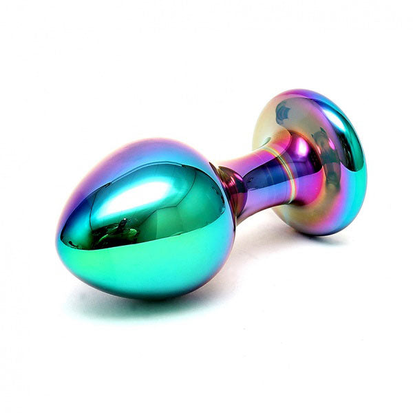 Sensual Multi Coloured Glass Melany Anal Dildo - Peaches & Cream