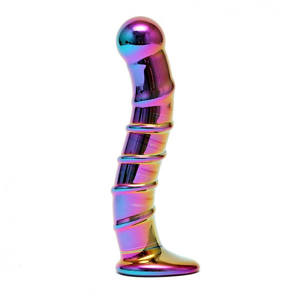 Sensual Multi Coloured Glass Nikita Dildo - Peaches & Cream