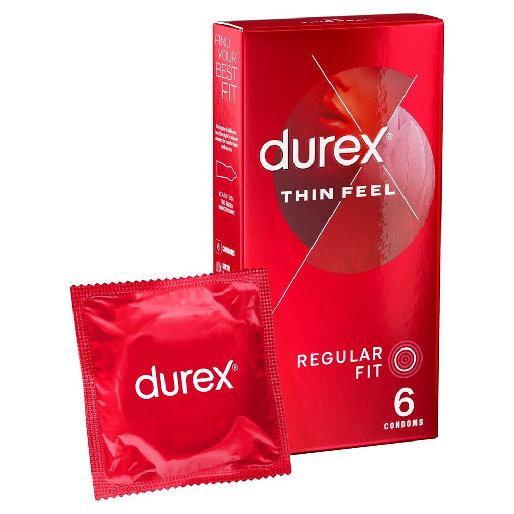 Durex Thin Feel Regular Fit Condoms 6 Pack - Peaches & Cream