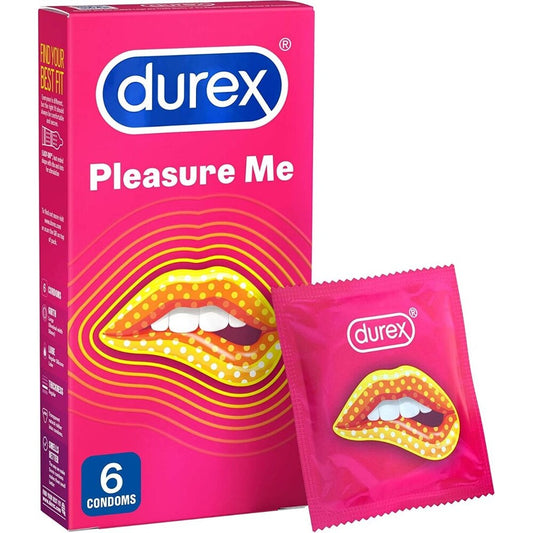 Durex Pleasure Me Ribbed And Dotted Condoms 6 Pack - Peaches & Cream