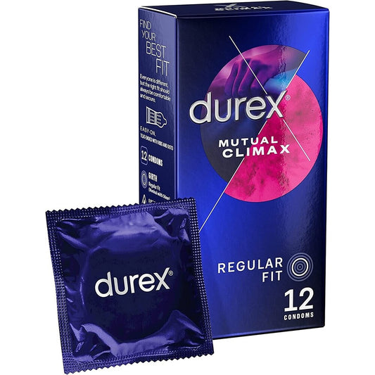 Durex Mutual Climax Regular Fit Condoms 12 Pack - Peaches & Cream